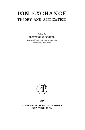 Ion Exchange. Theory and Application