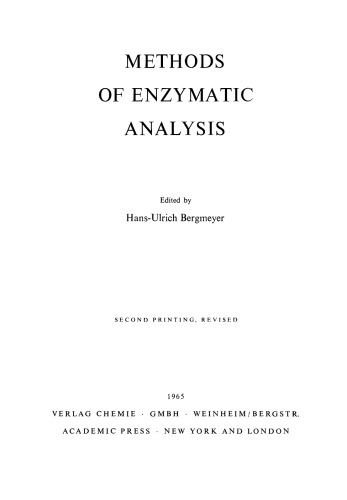 Methods of Enzymatic Analysis