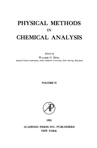 Physical Methods in Chemical Analysis