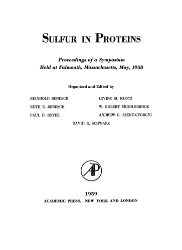Sulfur in Proteins