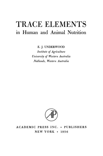 Trace Elements in Human and Animal Nutrition