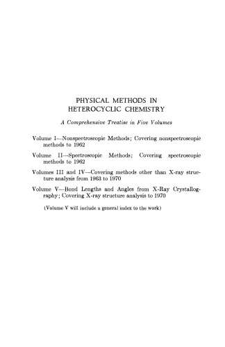 Physical Methods in Heterocyclic Chemistry. Volume 4