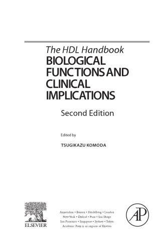 The HDL Handbook. Biological Functions and Clinical Implications
