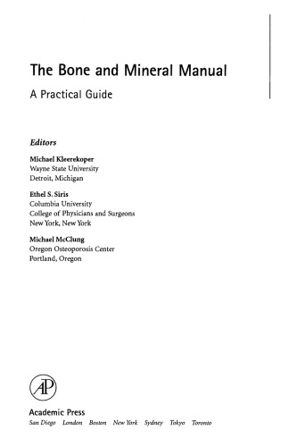 The Bone and Mineral Manual. A Practical Guide
