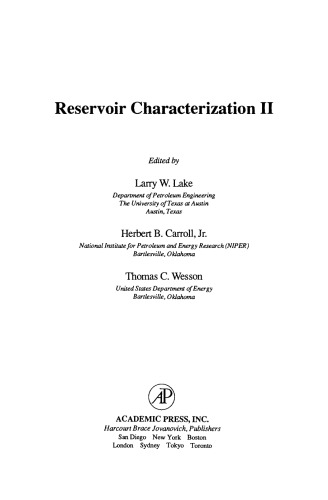 Reservoir Characterization II