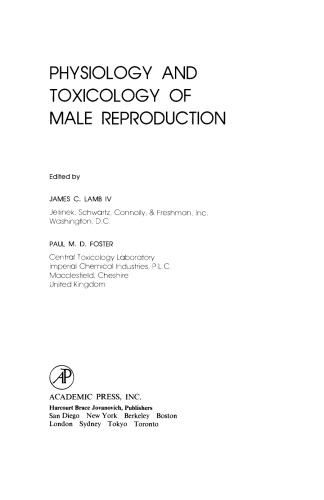 Physiology and Toxicology of Male Reproduction