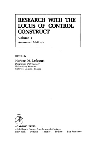 Research with the Locus of Control Construct