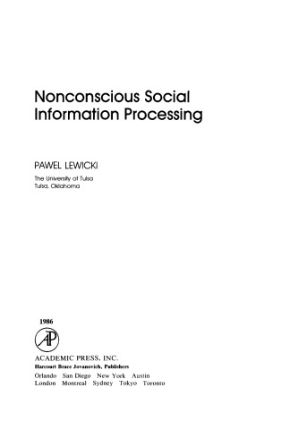 Nonconscious Social Information Processing