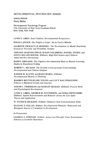 Deaf Children. Developmental Perspectives