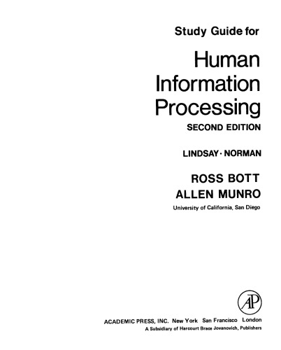 Study Guide for Human Information Processing