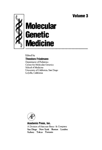 Molecular Genetic Medicine. Volume 3