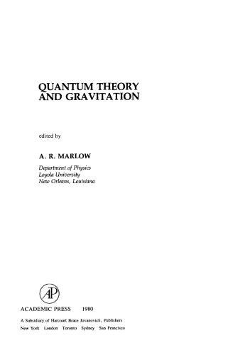 Quantum Theory and Gravitation
