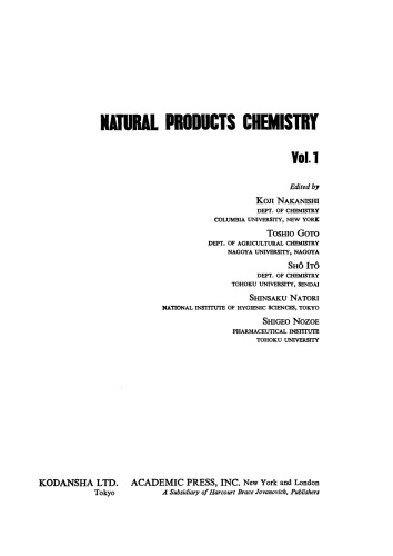 Natural Products Chemistry. Volume 1