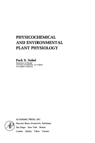 Physicochemical and Environmental Plant Physiology