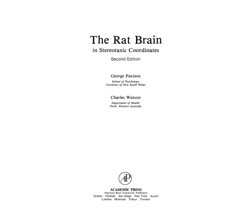 The Rat Brain. In Stereotaxic Coordinates