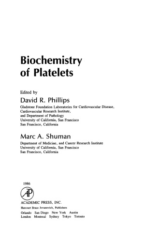 Biochemistry of Platelets