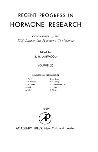 Proceedings of the 1968 Laurentian Hormone Conference
