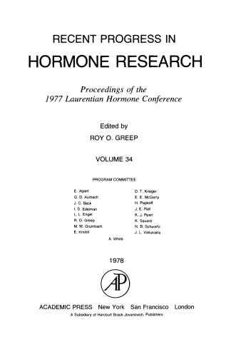 Proceedings of the 1977 Laurentian Hormone Conference