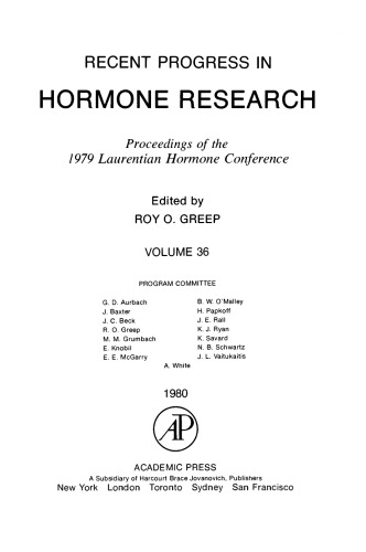 Proceedings of the 1979 Laurentian Hormone Conference