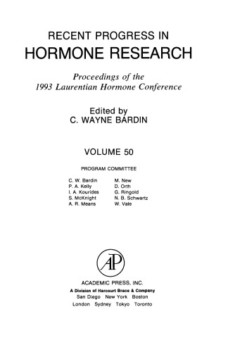 Proceedings of the 1993 Laurentian Hormone Conference