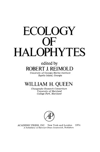 Ecology of Halophytes