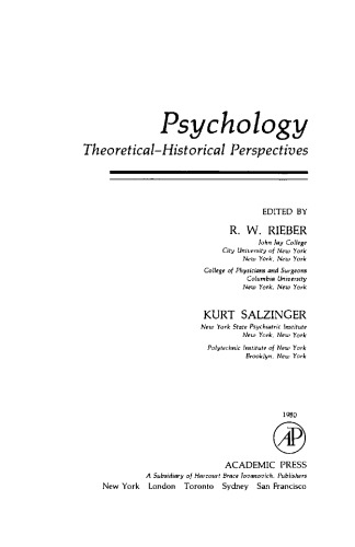 Psychology. Theoretical–Historical Perspectives