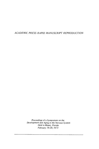 Development and Aging in the Nervous System