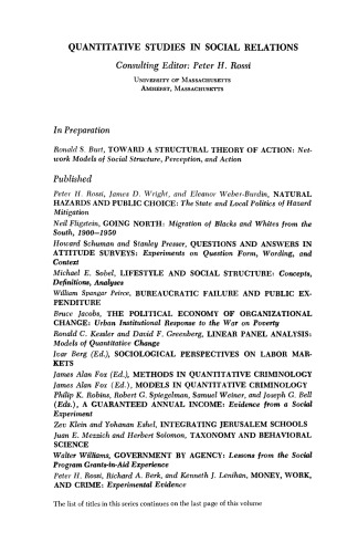 Natural Hazards and Public Choice. The State and Local Politics of Hazard Mitigation