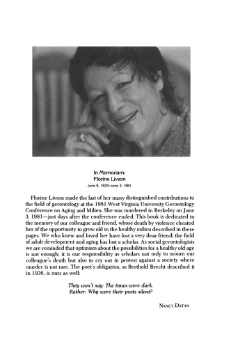 Aging and Milieu. Environmental Perspectives on Growing Old