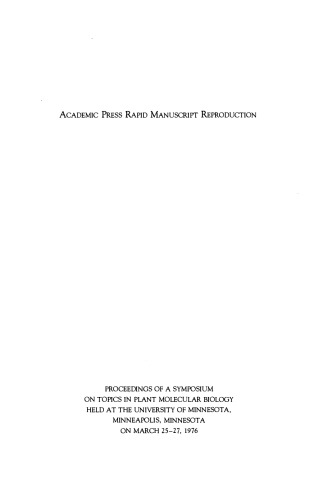 Molecular Biology of Plants