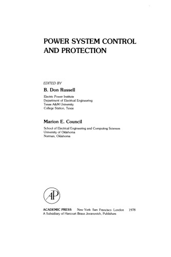 Power System Control and Protection