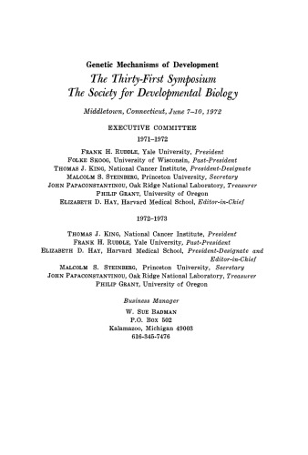 Genetic Mechanisms of Development