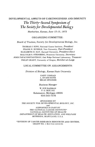 Developmental Aspects of Carcinogenesis and Immunity