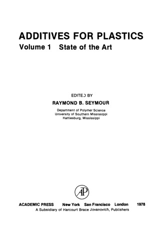 Additives for Plastics. State of the Art