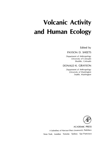 Volcanic Activity and Human Ecology