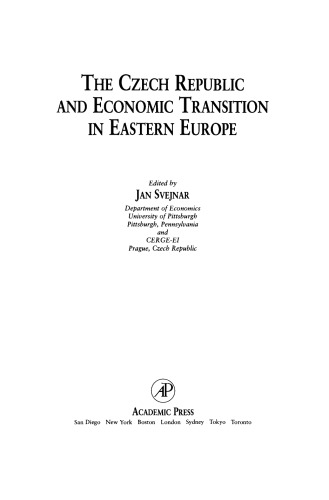The Czech Republic and Economic Transition in Eastern Europe