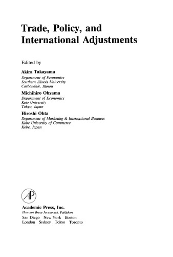 Trade, Policy, and International Adjustments