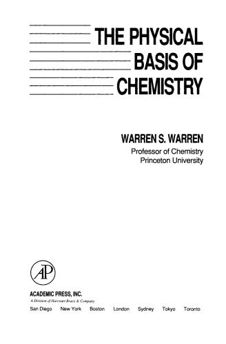 The Physical Basis of Chemistry