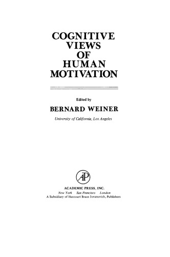 Cognitive Views of Human Motivation