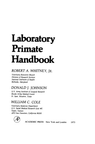 Laboratory Primate Handbook