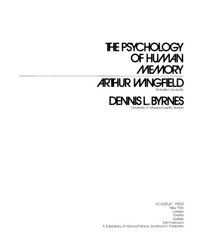 The Psychology of Human Memory