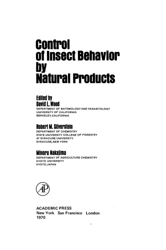 Control of Insect Behavior by Natural Products