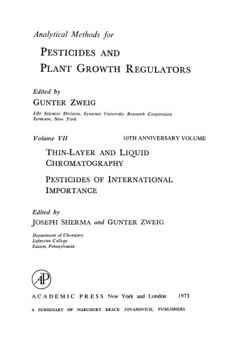 Thin-Layer and Liquid Chromatography and Pesticides of International Importance