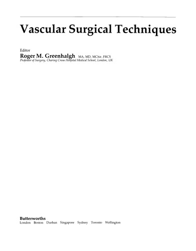 Vascular Surgical Techniques