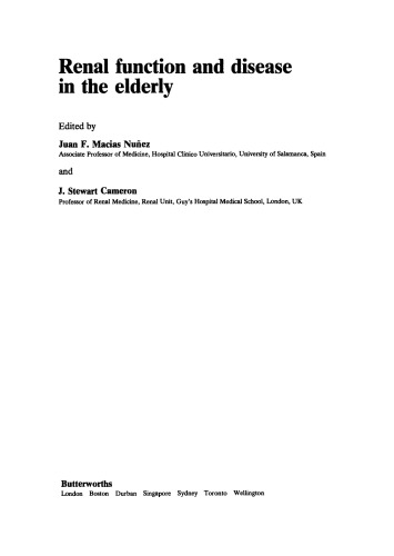 Renal Function and Disease in the Elderly