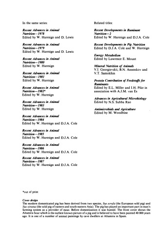 Recent Advances in Animal Nutrition–1988