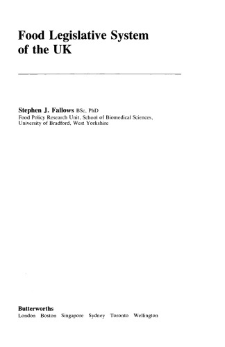 Food Legislative System of the UK