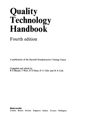 Quality Technology Handbook
