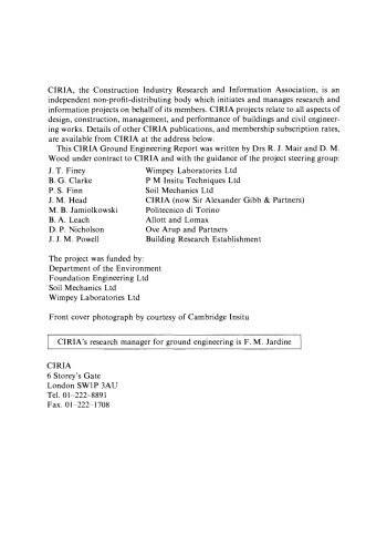 Pressuremeter Testing. Methods and Interpretation