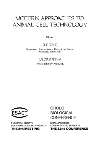 Modern Approaches to Animal Cell Technology